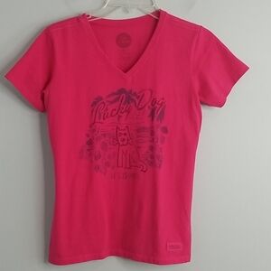 Life Is Good LUCKY DOG V-neck Crusher Classic Fit